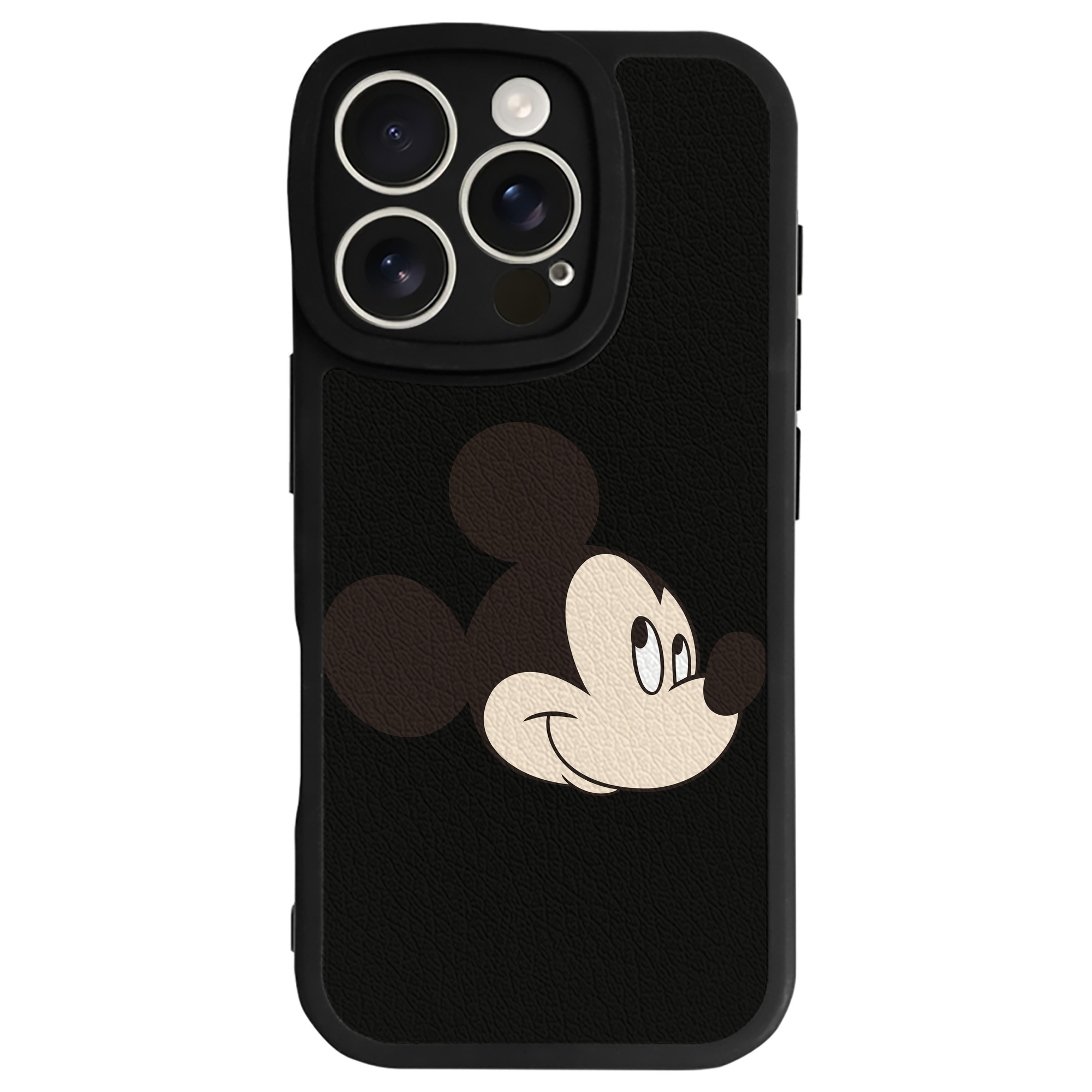 （画像用） ミッキーマウス Mickey Mouse 【iPhone 16シリーズ対応】シリコンスマホケース（レザー調） 材質：シリコン